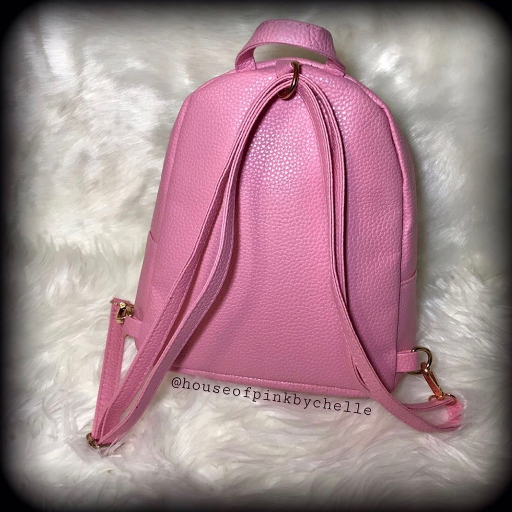 Pink Mini Backpack with Removable/Adjustable Strap - Picture 4 of 8